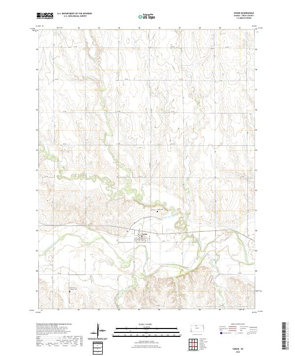 US Topo 7.5-minute map for Cedar KS