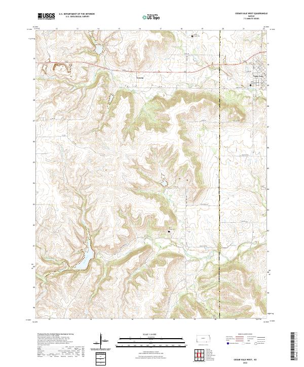 US Topo 7.5-minute map for Cedar Vale West KS