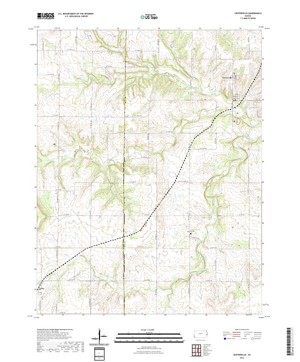 US Topo 7.5-minute map for Centerville KS