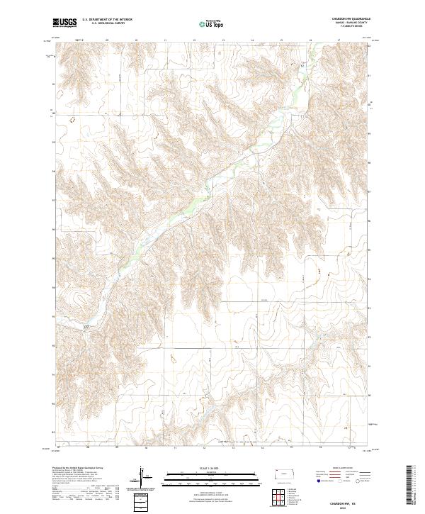 US Topo 7.5-minute map for Chardon NW KS