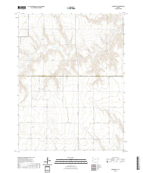 US Topo 7.5-minute map for Chardon SE KS