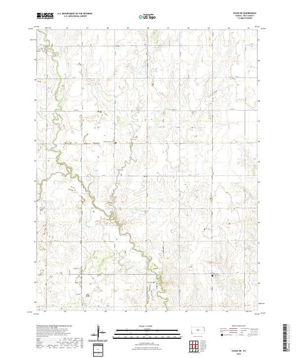 US Topo 7.5-minute map for Chase NE KS