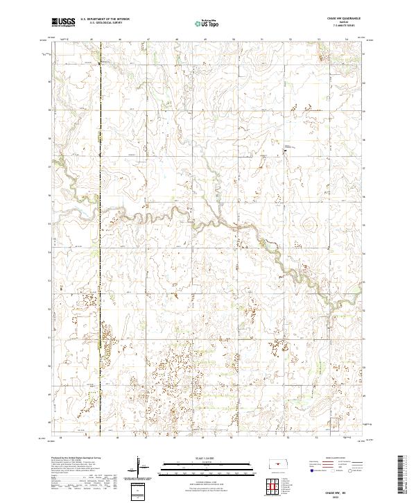 US Topo 7.5-minute map for Chase NW KS