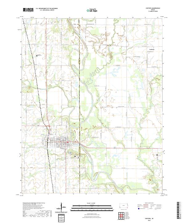 US Topo 7.5-minute map for Chetopa KS