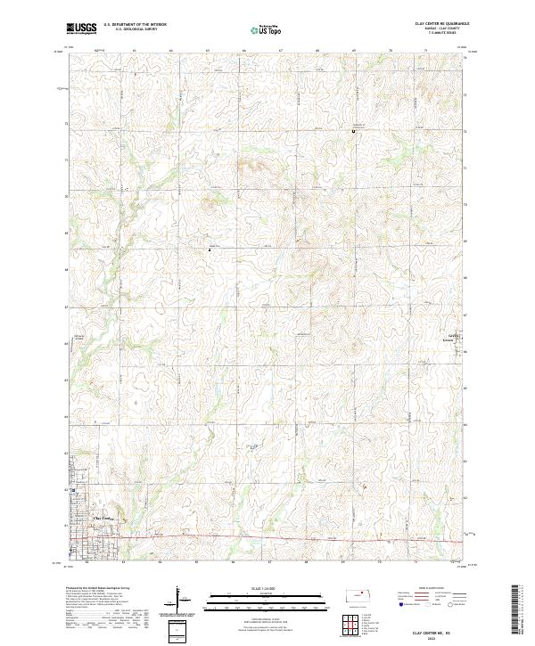 US Topo 7.5-minute map for Clay Center NE KS