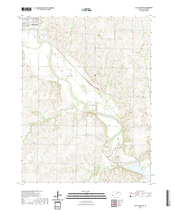 US Topo 7.5-minute map for Clay Center SE KS