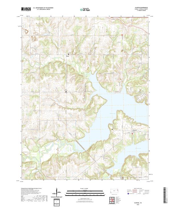 US Topo 7.5-minute map for Clinton KS