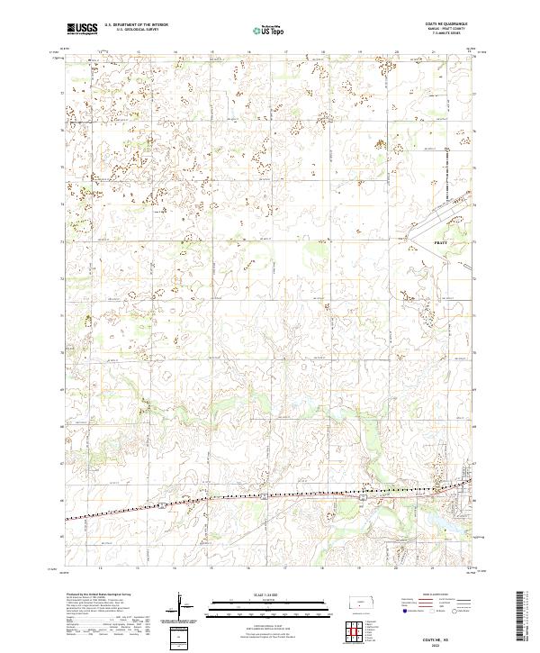 US Topo 7.5-minute map for Coats NE KS