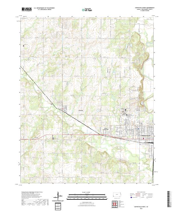 US Topo 7.5-minute map for Coffeyville West KS