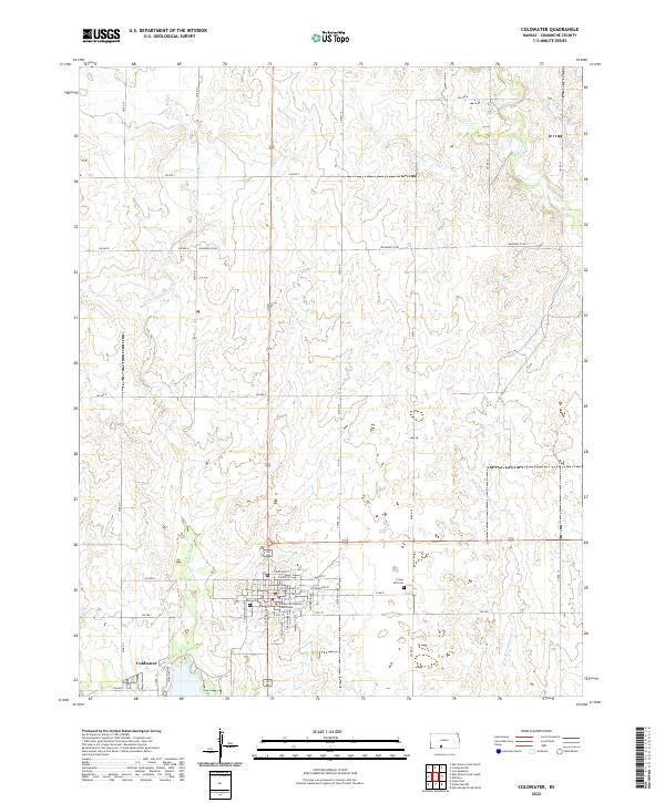 US Topo 7.5-minute map for Coldwater KS