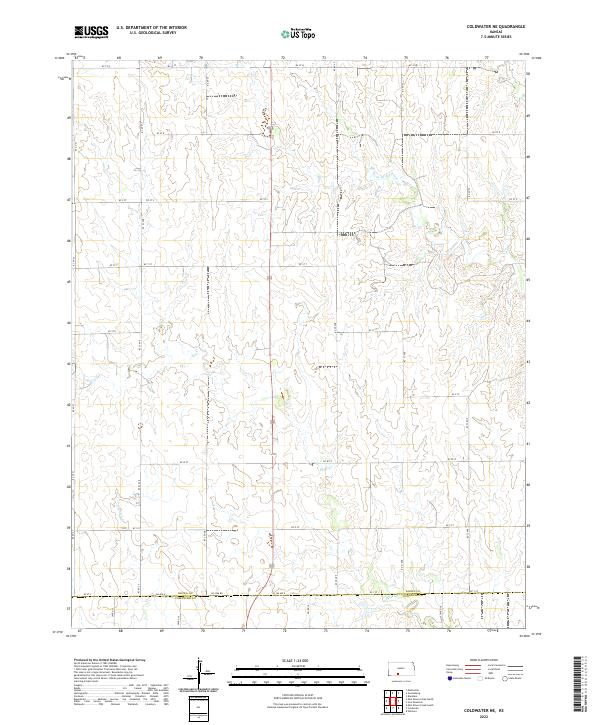 US Topo 7.5-minute map for Coldwater NE KS