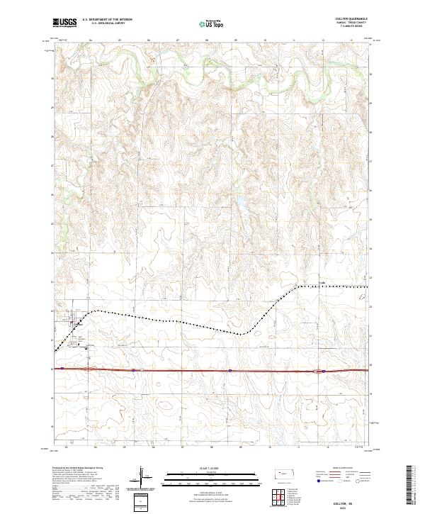 US Topo 7.5-minute map for Collyer KS