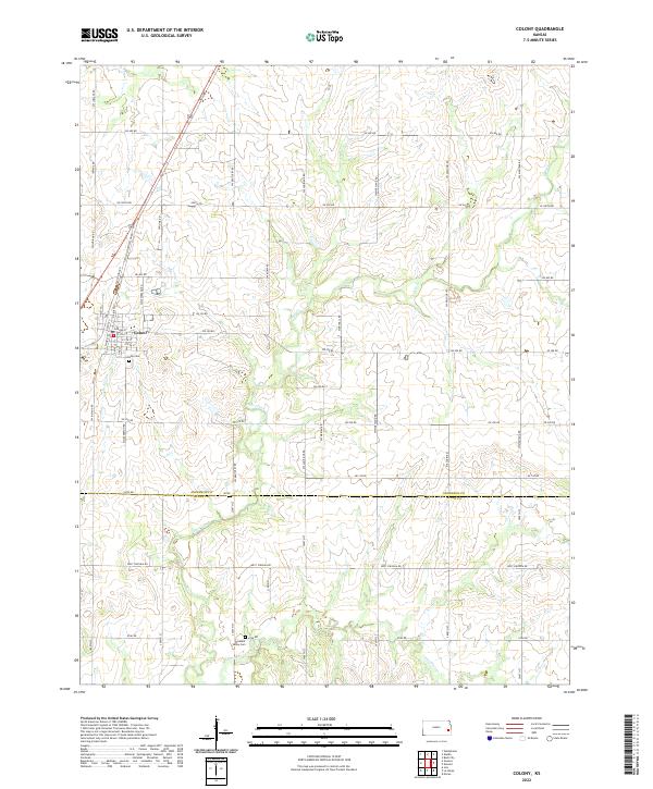 US Topo 7.5-minute map for Colony KS