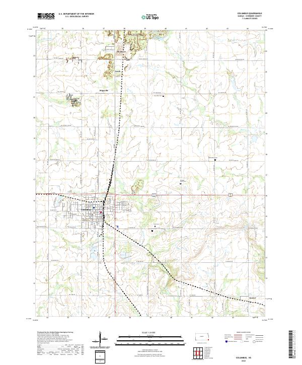 US Topo 7.5-minute map for Columbus KS