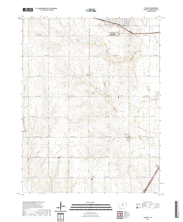 US Topo 7.5-minute map for Conway KS