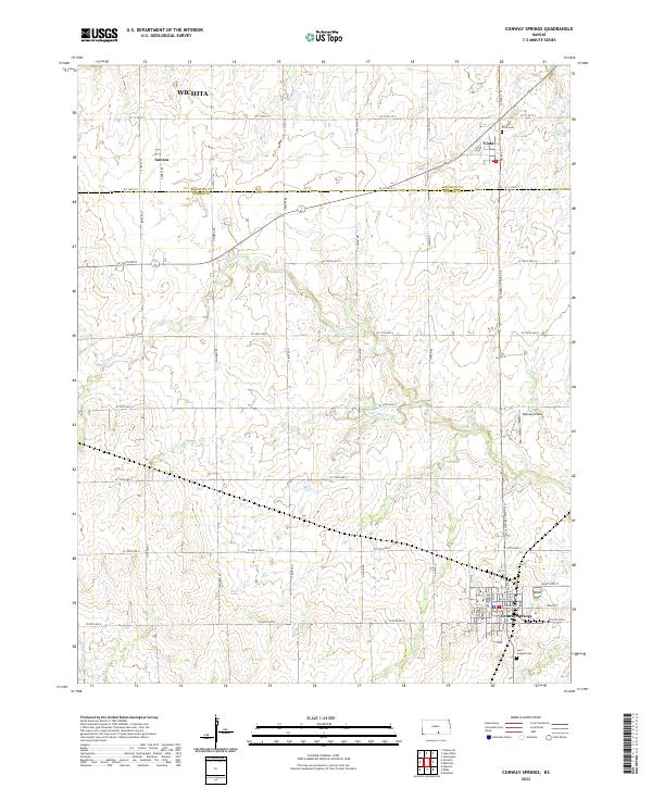 US Topo 7.5-minute map for Conway Springs KS