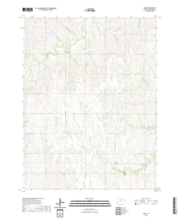 US Topo 7.5-minute map for Cora KS