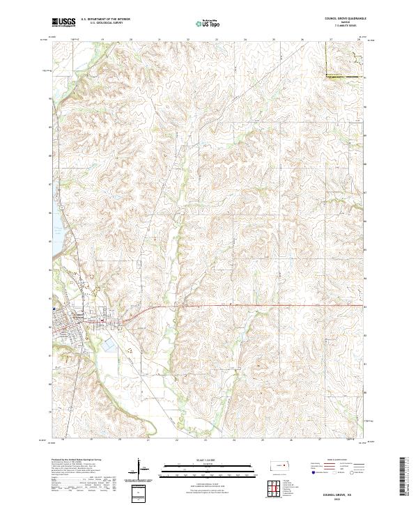 US Topo 7.5-minute map for Council Grove KS