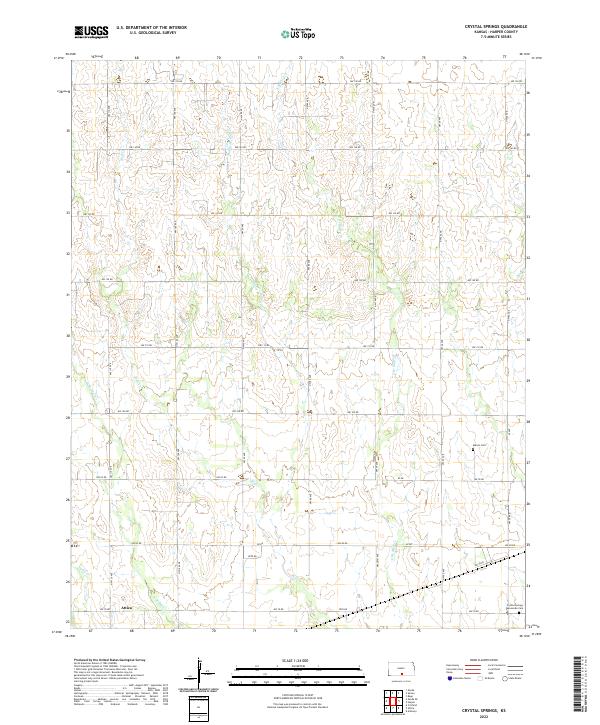 US Topo 7.5-minute map for Crystal Springs KS