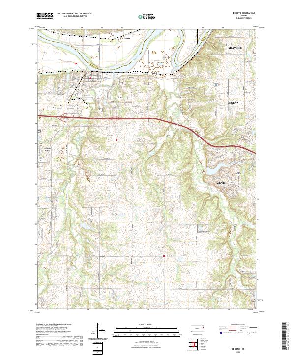 US Topo 7.5-minute map for De Soto KS