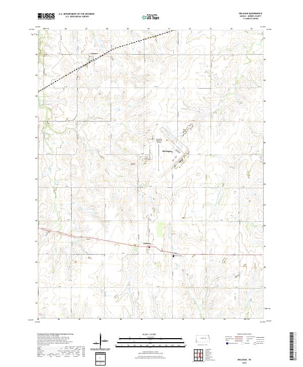 US Topo 7.5-minute map for Delavan KS