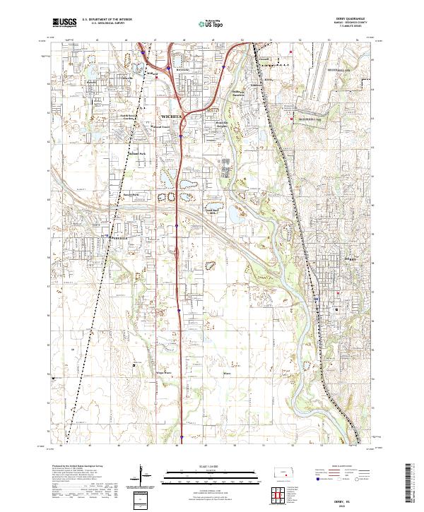 US Topo 7.5-minute map for Derby KS