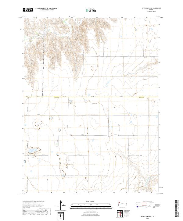 US Topo 7.5-minute map for Dewey Ranch SE KS