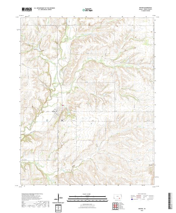 US Topo 7.5-minute map for Dexter KS