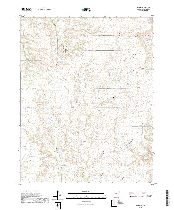 US Topo 7.5-minute map for Dexter SW KS