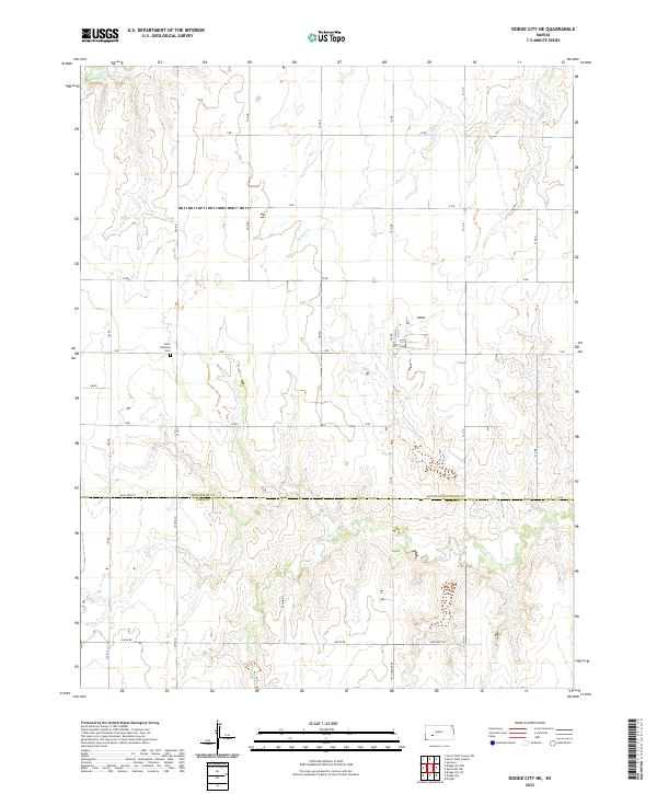 US Topo 7.5-minute map for Dodge City NE KS