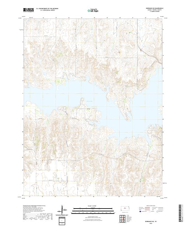 US Topo 7.5-minute map for Dorrance NE KS