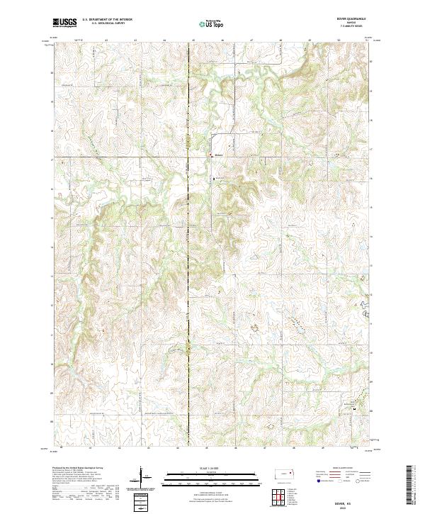 US Topo 7.5-minute map for Dover KS