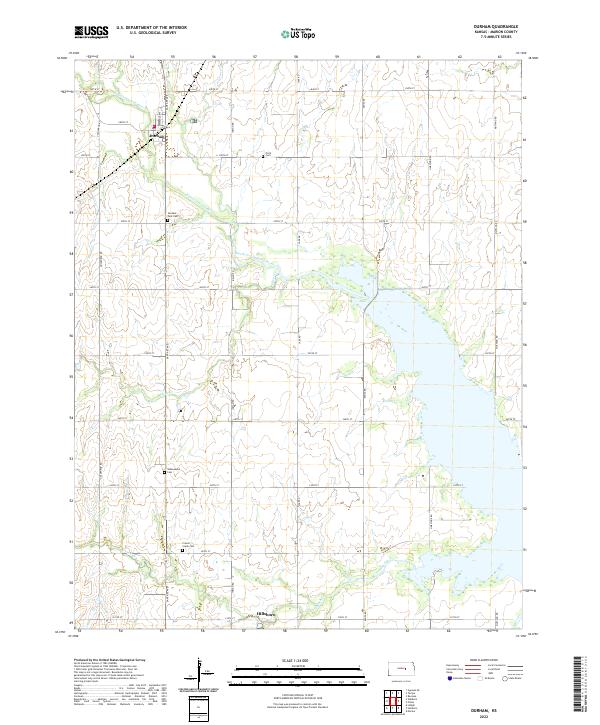 US Topo 7.5-minute map for Durham KS