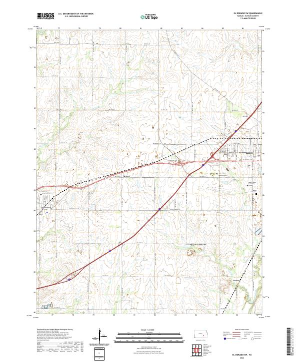 US Topo 7.5-minute map for El Dorado SW KS