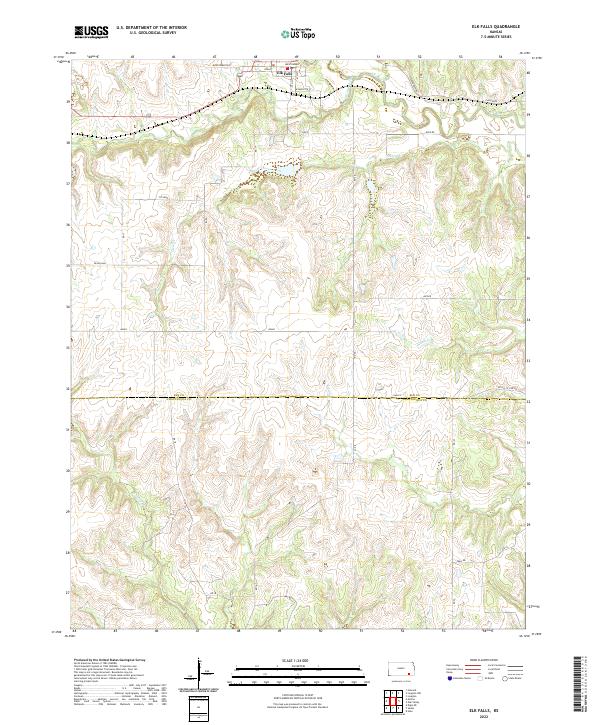 US Topo 7.5-minute map for Elk Falls KS