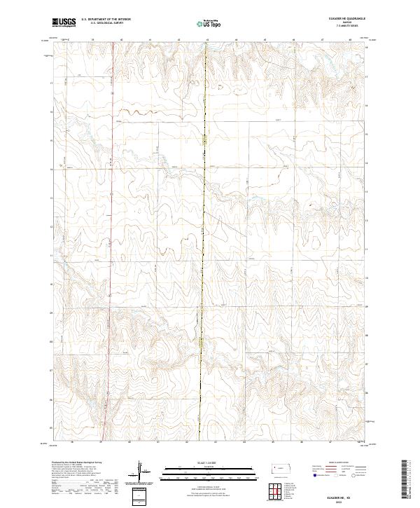 US Topo 7.5-minute map for Elkader NE KS