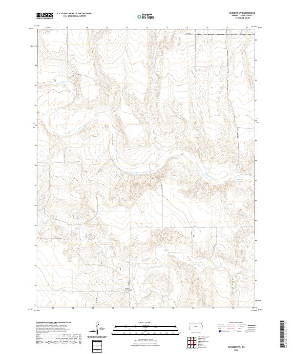 US Topo 7.5-minute map for Elkader SW KS