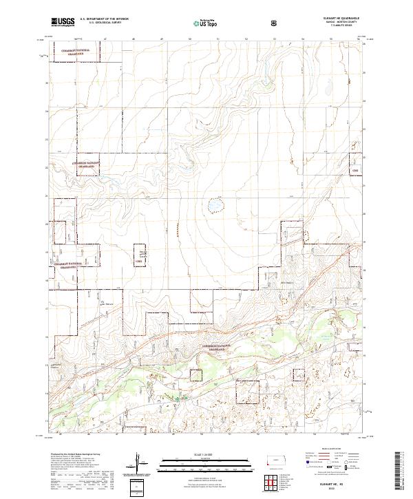 US Topo 7.5-minute map for Elkhart NE KS