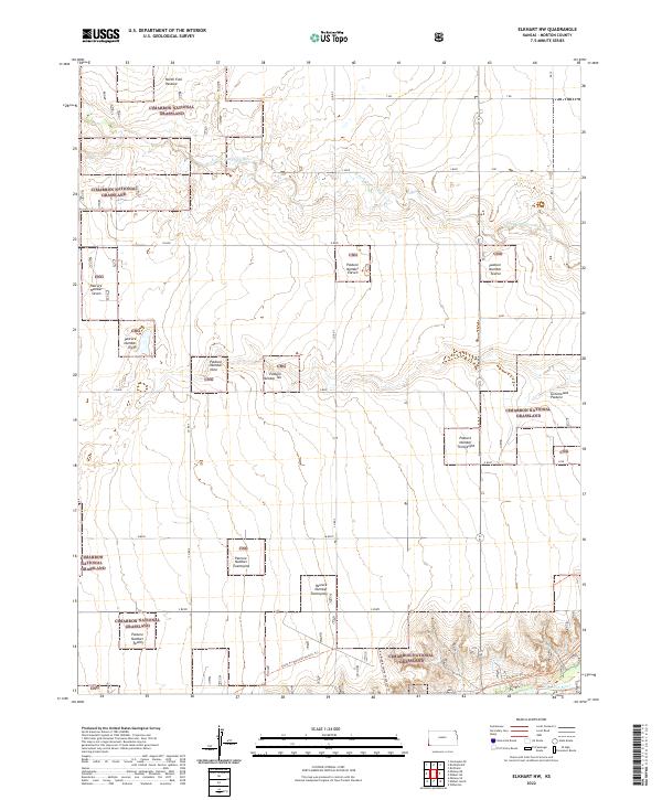 US Topo 7.5-minute map for Elkhart NW KS