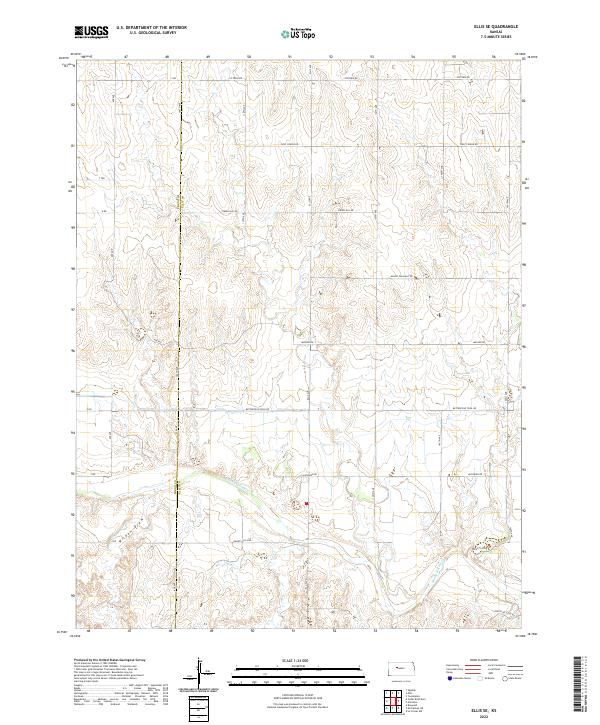 US Topo 7.5-minute map for Ellis SE KS