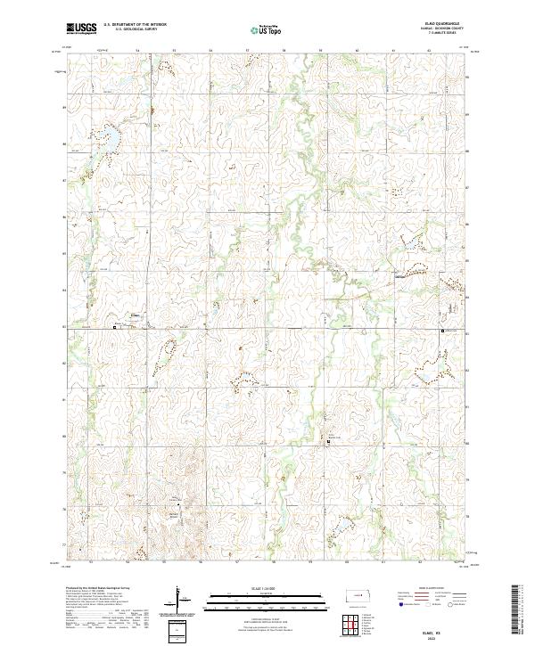 US Topo 7.5-minute map for Elmo KS