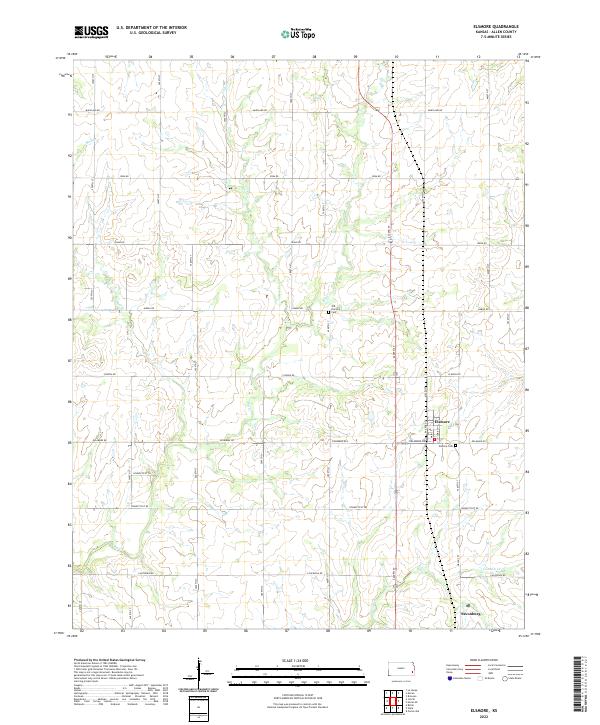 US Topo 7.5-minute map for Elsmore KS