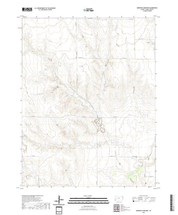 US Topo 7.5-minute map for Eminence Cemetery KS