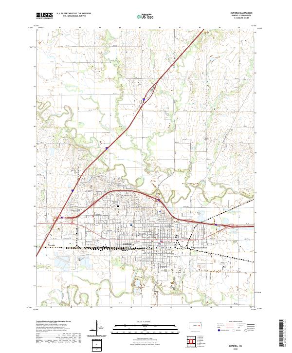 US Topo 7.5-minute map for Emporia KS