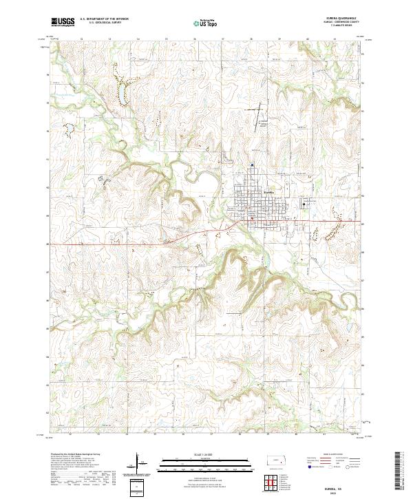 US Topo 7.5-minute map for Eureka KS