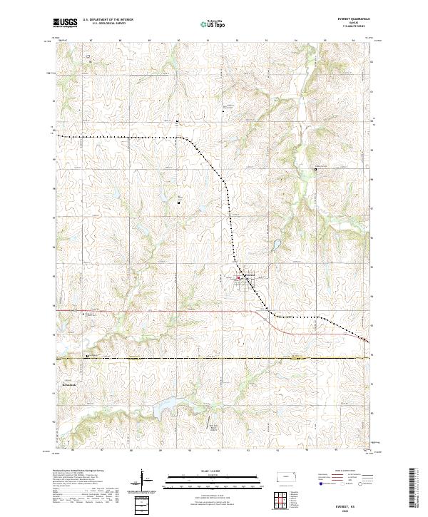 US Topo 7.5-minute map for Everest KS