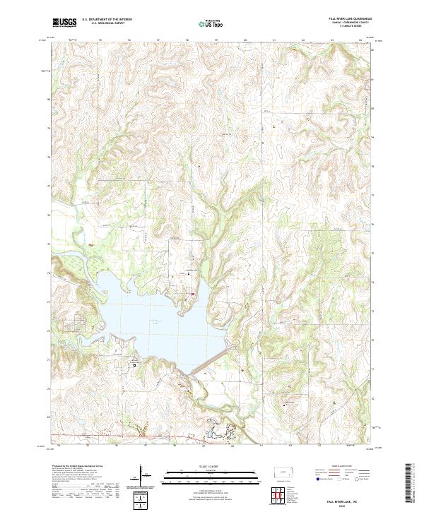 US Topo 7.5-minute map for Fall River Lake KS