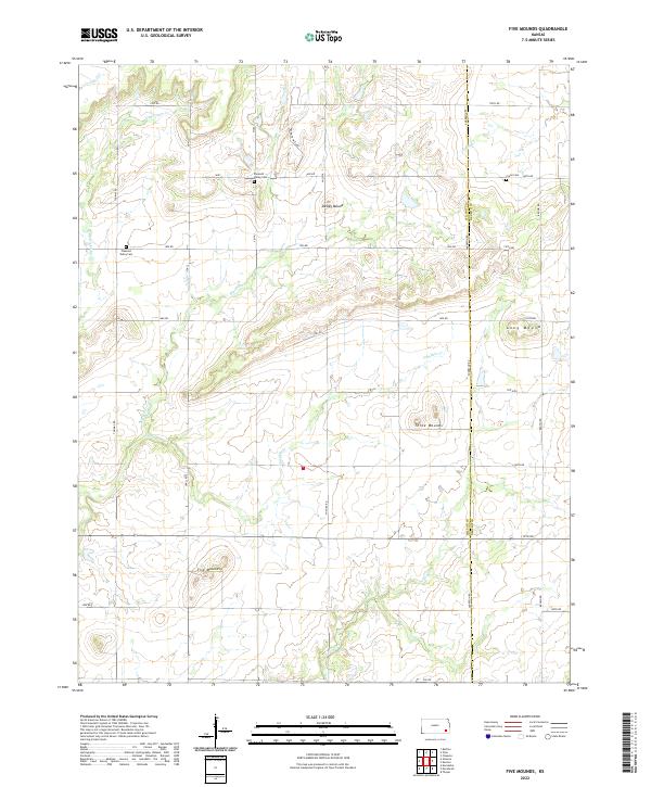 US Topo 7.5-minute map for Five Mounds KS