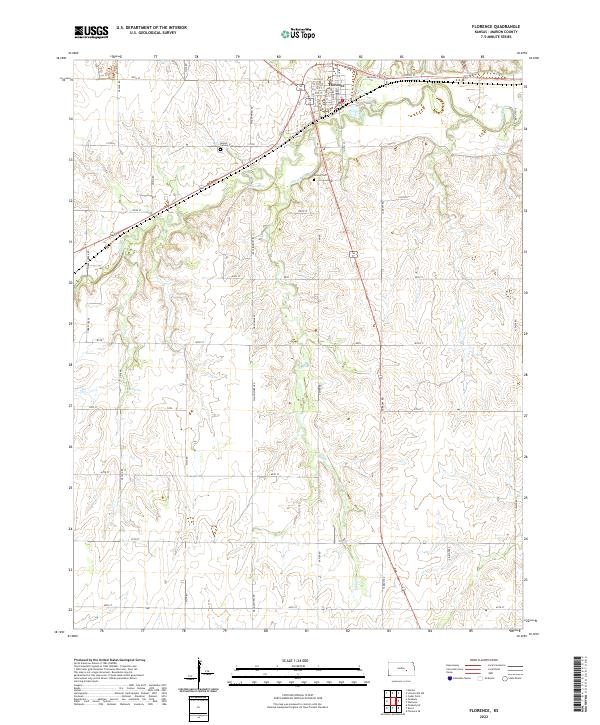 US Topo 7.5-minute map for Florence KS