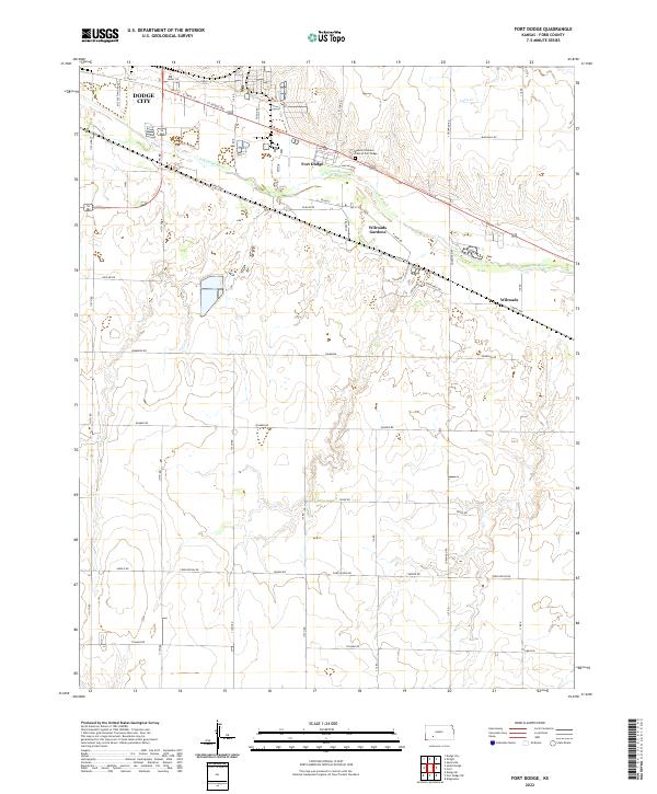 US Topo 7.5-minute map for Fort Dodge KS